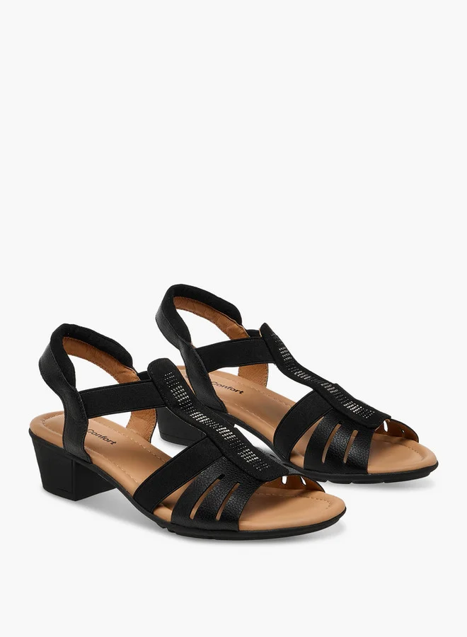 Le Confort Embellished Cutout Sandals with Block Heels