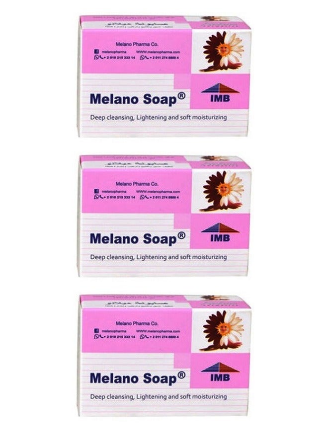 ميلانو 3 قطع من صابون ميلانو للتنظيف العميق والتفتيح والترطيب الناعم 100x3 جرام