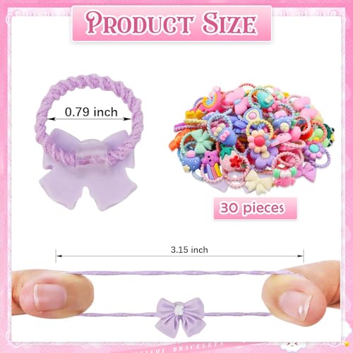 CoolShef 30 Pcs Hair Accessories for Kids Girls - Colorful Rubber Bands, Cute Ponytail Holders, Baby Girl Headwear, Elastic Loops, Soft Ties, Adorable Toddler Essentials - Image 2