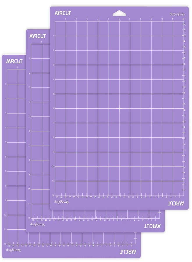 AIRCUT Strong Grip Cutting mat for Cricut Maker 4/Maker 3/Maker/Explore 5/4/3/Air 2/Air/One(12x12 Inch, 3 Mats) Strong Adhesive Sticky Purple Quilting Cricket Cutting Mats Replacement Accessories - Image 1