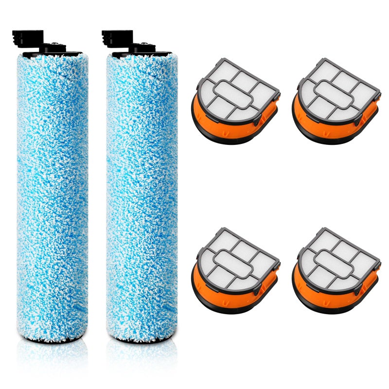 Herosky WD161 Roller and Filter For Shark HydroVac MessMaster Wet Dry Vacuum Cleaner WD161 WD261 AW261 (2 Brush 4 Foam Filter Kit) - Image 1