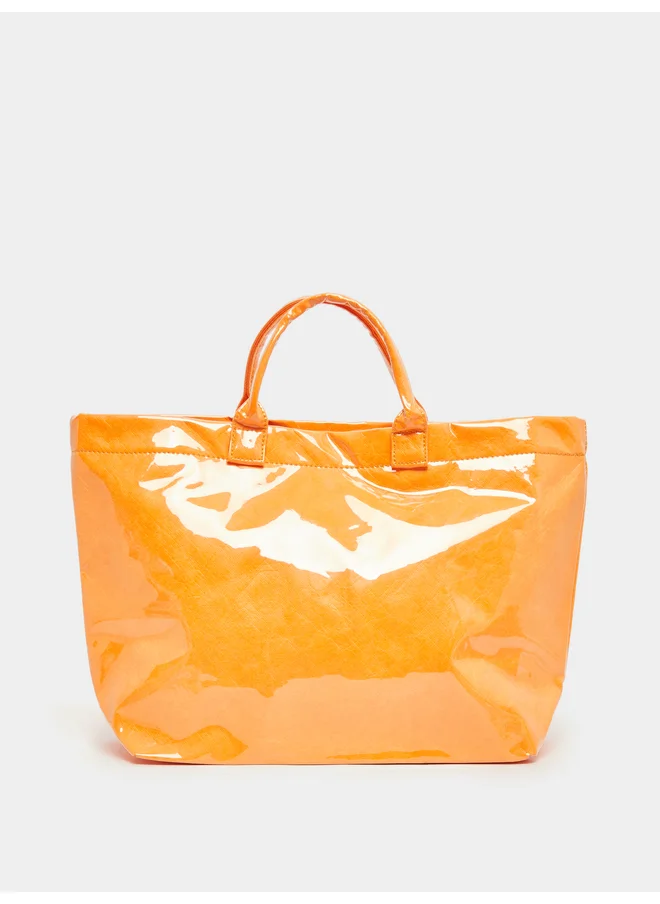 ستايلي Styli Orange Glossy Tote Bag