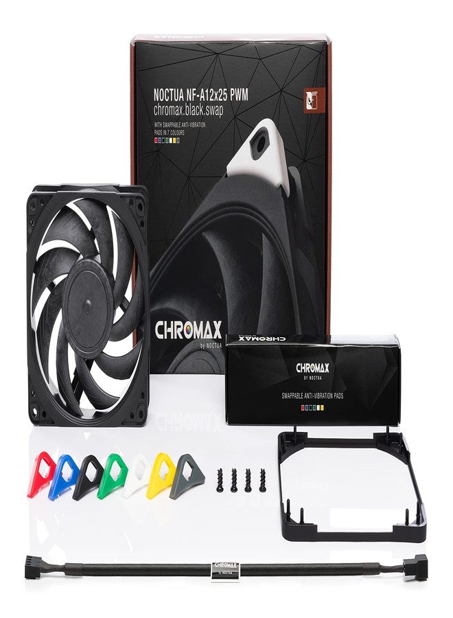 Noctua NF-A12x25 PWM chromax.black.swap, Premium Quiet Fan, 4-Pin (120mm, Black) - Image 3