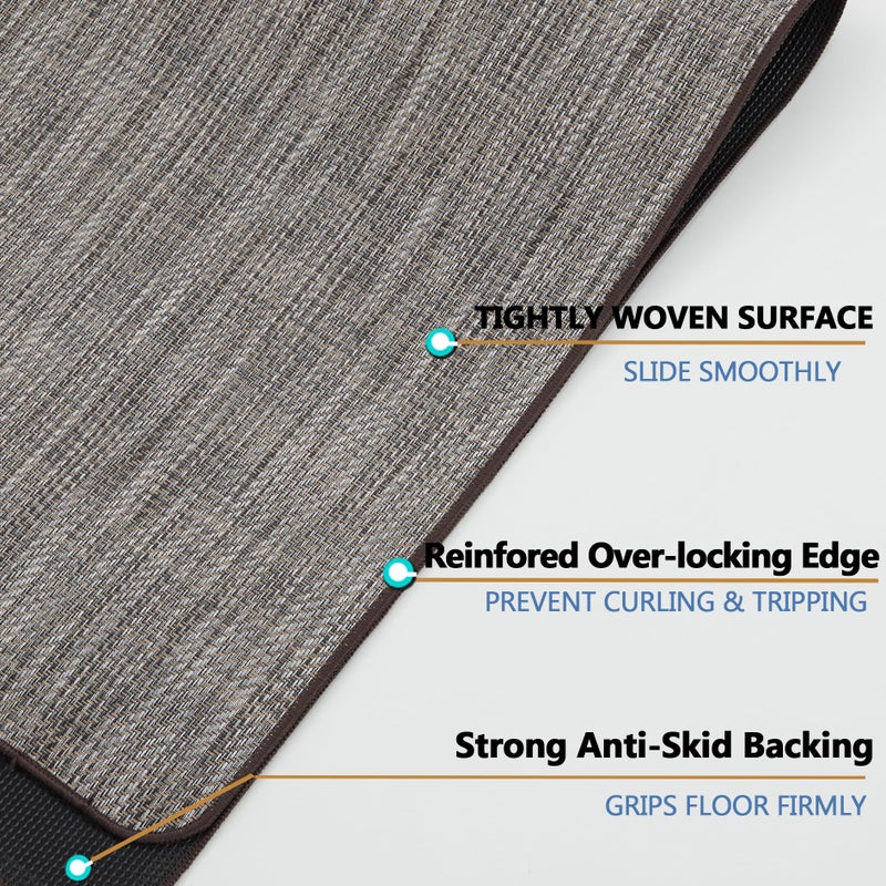 RccugmatS Chair Mat for Hardwood & Tile Floor, 36" x 48" Heavy Duty Office Chair Mat for Rolling Chairs, Anti Slip, Non-Curve, Floor Protector for Home Office, Heathered Gray - Image 3