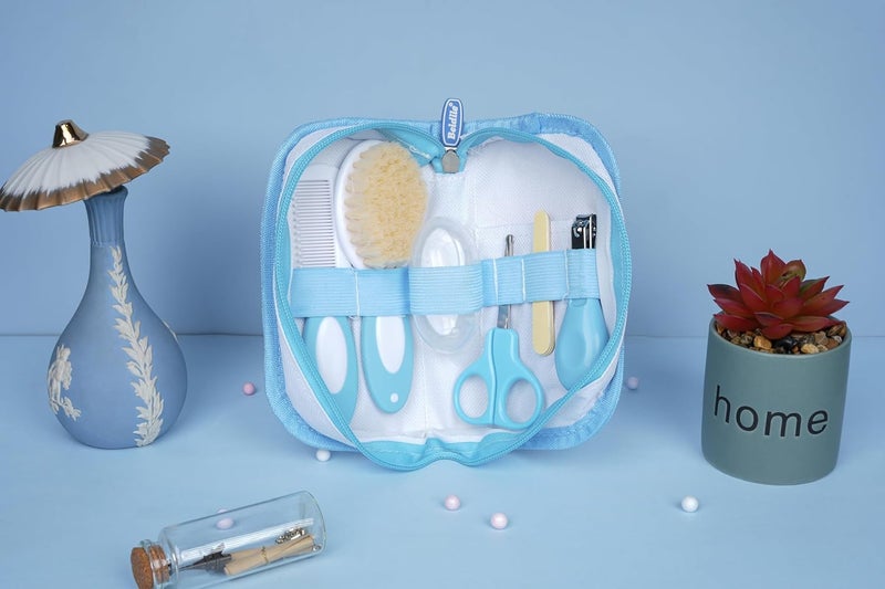 ZUPTIX 6 in 1 Baby Grooming Kit Infant & Toddler Care Essentials with Soft Hair Brush Newborn Care Set with Hair Brush, Comb, Nail Clippers, Scissors, Nasal Aspirator & Nail File Newborn Baby Grooming Kit Nail File & Nasal Aspirator - Image 4
