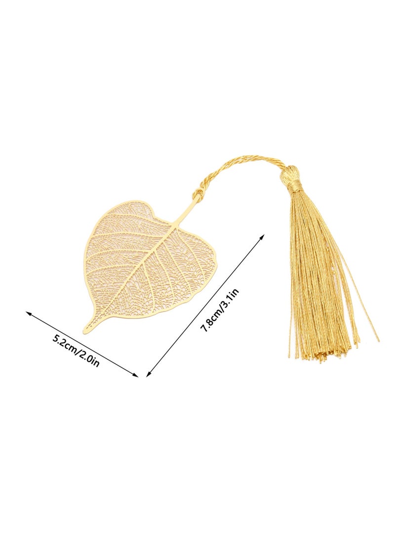 Velaurs Retro Leaf Vein Hollow Bookmark Tassel Bookmark Gift Bodhi Leaf  - Image 3