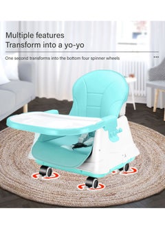 Bonita 3 In 1 Convertible High Chair For Kids And Babies With Adjustable Height And Footrest Baby Toddler Feeding Booster Seat With Tray, Wheels, Safety Belt and Cushion For 3 Months to 3 Years  - Image 4