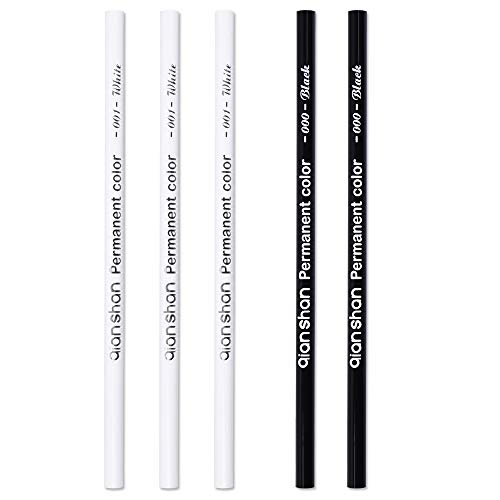 qianshan 5Pcs Black White Color Pencils - Permanent Color Drawing Pencil Oil-based Wooden Colored Pencils for Artist and Beginner Art Projects, 2 Colors of 3 White, 2 Black - Image 1