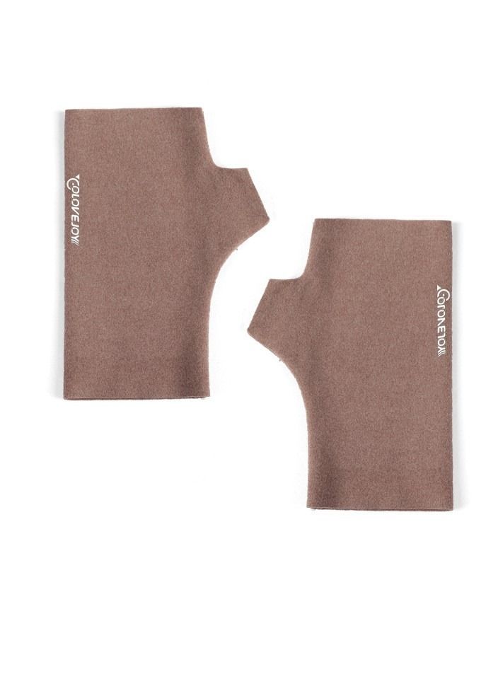 Golovejoy Women's Warm Dew Finger Trimming Thin Half Finger Gloves 
