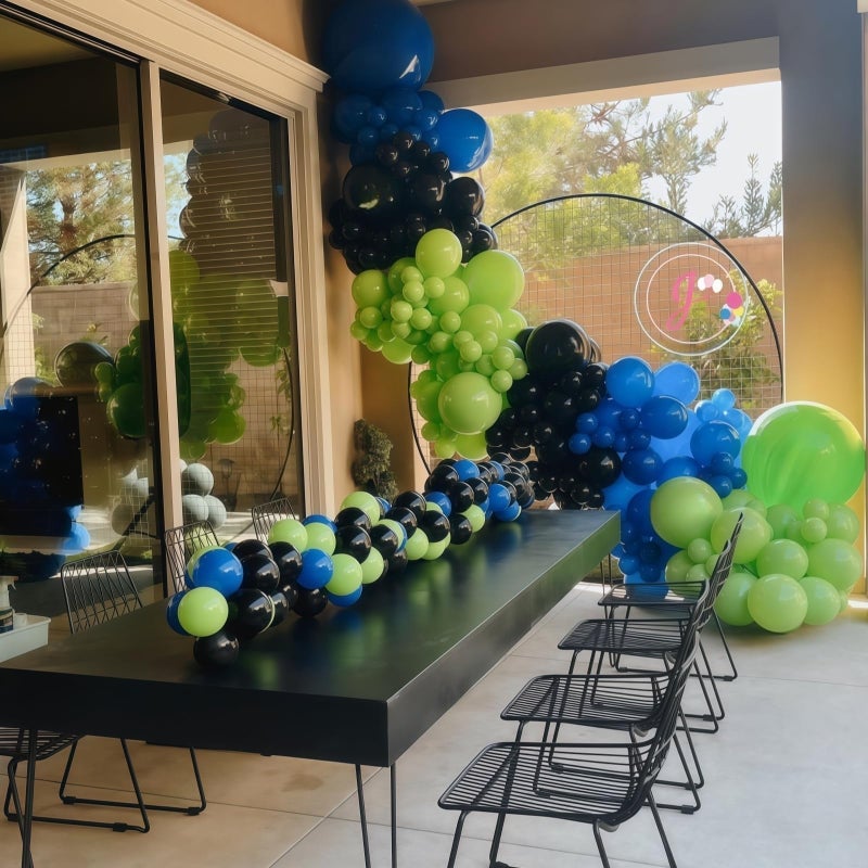 Froova Video Game Balloon Arch Garland Kit, 125pcs Dark Blue and Green Black Silver Balloon with Royal Blue Silver Explosion Star Foil Balloons for Boys Gaming Night Birthday Baby Shower Party Decorations - Image 4