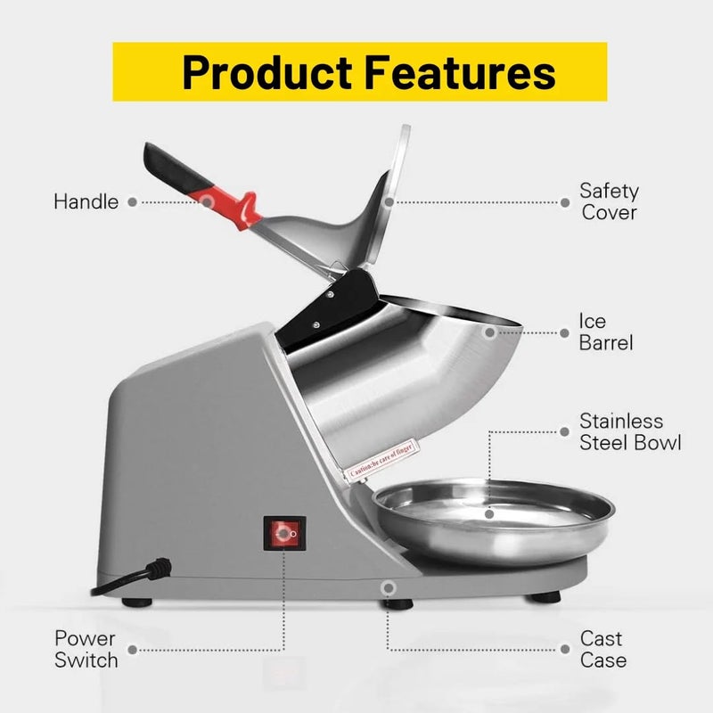 BLEND ART Blend Art Electric Ice Crusher Machine HeavyBlade Ice Gola Maker Shaver CopperWired Motor HeavyDuty Stainless Steel Body Durable Quiet for Home Cafes Restaurants 1Year Warranty  - Image 2