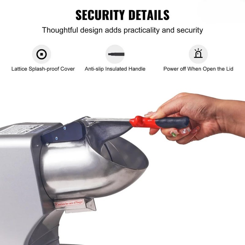 BLEND ART Blend Art Electric Ice Crusher Machine HeavyBlade Ice Gola Maker Shaver CopperWired Motor HeavyDuty Stainless Steel Body Durable Quiet for Home Cafes Restaurants 1Year Warranty  - Image 3