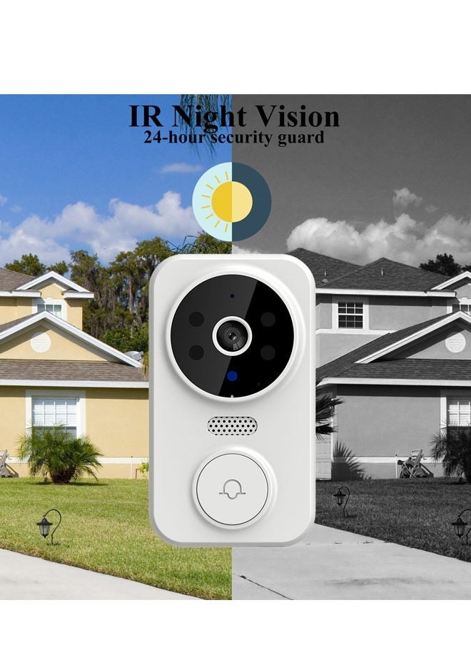 ZVEV جرس باب فيديو ذكي، كاميرا واي فاي لاسلكية مع إنتركم جرس باب صوت وصورة ثنائي الاتجاه مع جرس ذكي للأمان مع تخزين سحابي ومراقبة في الوقت الحقيقي لمدخل رؤية ليلية عالية الدقة + مشاركة تطبيق المنزل - Image 4