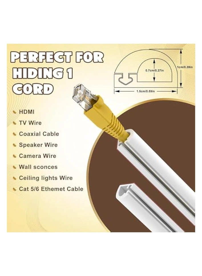erorex Wall Cord Hider, Self Adhesive Cable Hider Cord Cover for Wires, Flexible Wire Cover Cable Raceway for Cord Management (White, Inner hole:7mm*8mm*3m)  - Image 3