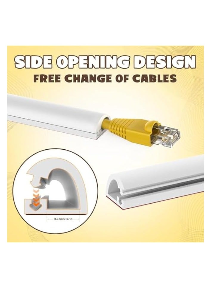 erorex Wall Cord Hider, Self Adhesive Cable Hider Cord Cover for Wires, Flexible Wire Cover Cable Raceway for Cord Management (White, Inner hole:7mm*8mm*3m)  - Image 2