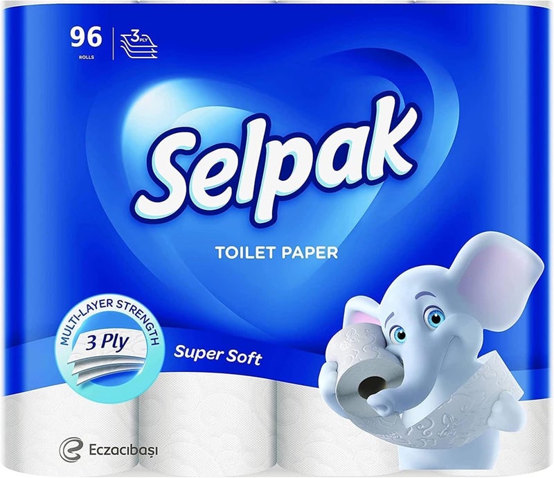 Selpak 3 Ply Toilet Paper 96 Rolls 140 Sheets - Image 1