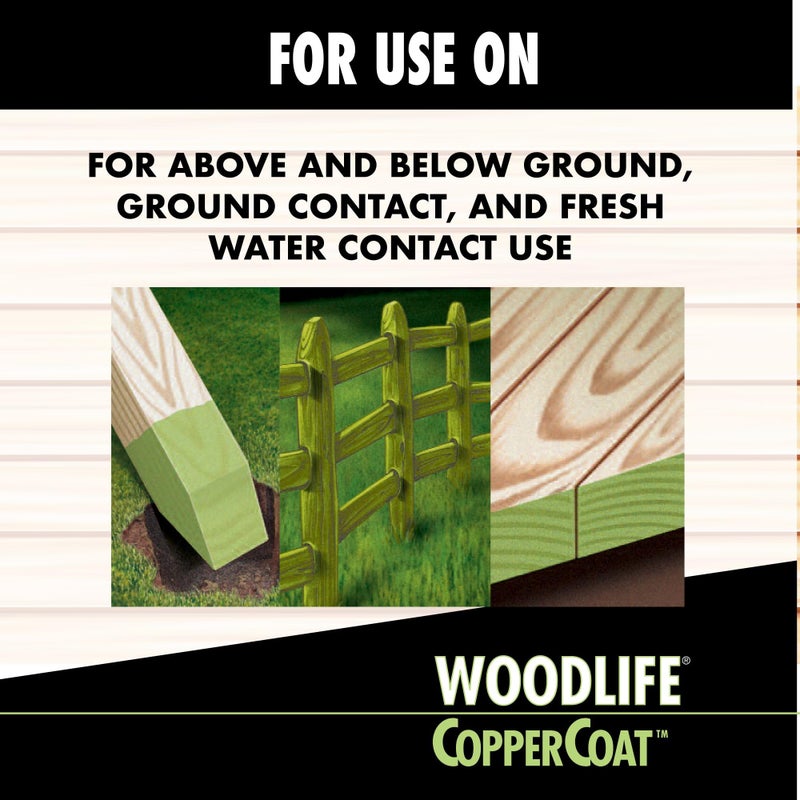 Rust-Oleum 1904A Wolman (Woodlife) CopperCoat Green Wood Preservative-Below Ground, Quart - Image 5