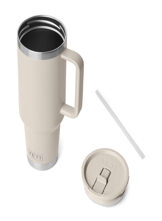 YETI كوب السفر YETI Rambler سعة 40 أونصة مع غطاء قشة قابل للطي - فولاذ مقاوم للصدأ، معزول بالفراغ، مقاوم للتسرب، مناسب لحامل الأكواب، لون كيب توبي - Image 3