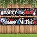 Sumind 2 Pieces Happy 4th of July Decorations Outdoor Patriotic Banner God Bless America Banner Fourth of July Banners Backdrop Sign for Outside Memorial Day Independence Day Party Decor Supplies - Image 4
