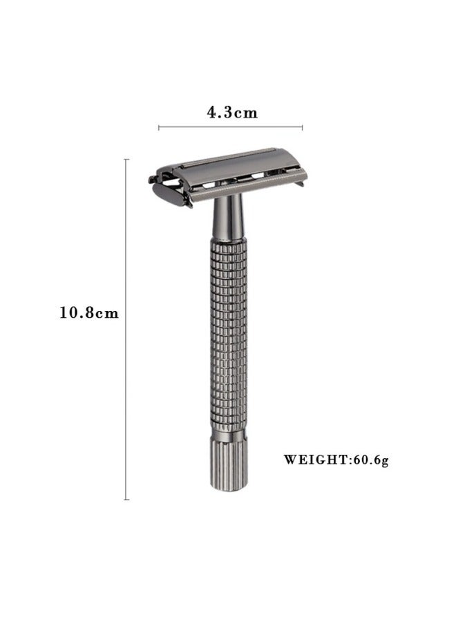 Safety Razor Double Edge Nostalgic Long Handle Butterfly Open Razor