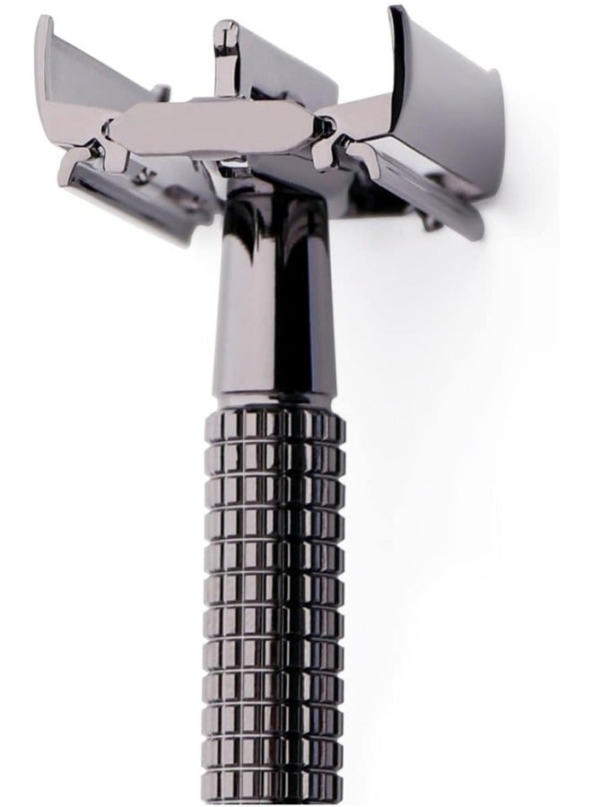 Safety Razor Double Edge Nostalgic Long Handle Butterfly Open Razor