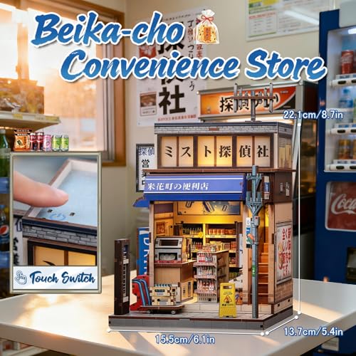Fsolis Book Nook Kit DIY Japanese Miniature House Kit for Adults Bookshelf Decor Japan 3D Puzzle Tiny House Diorama Gifts for Women Readers Book Lovers Beikacho Convenience Store - Image 5