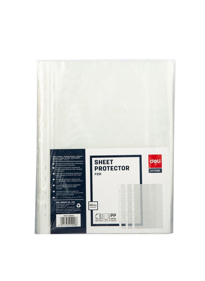 Deli 11-Hole Sheet Protector 40 micron 
