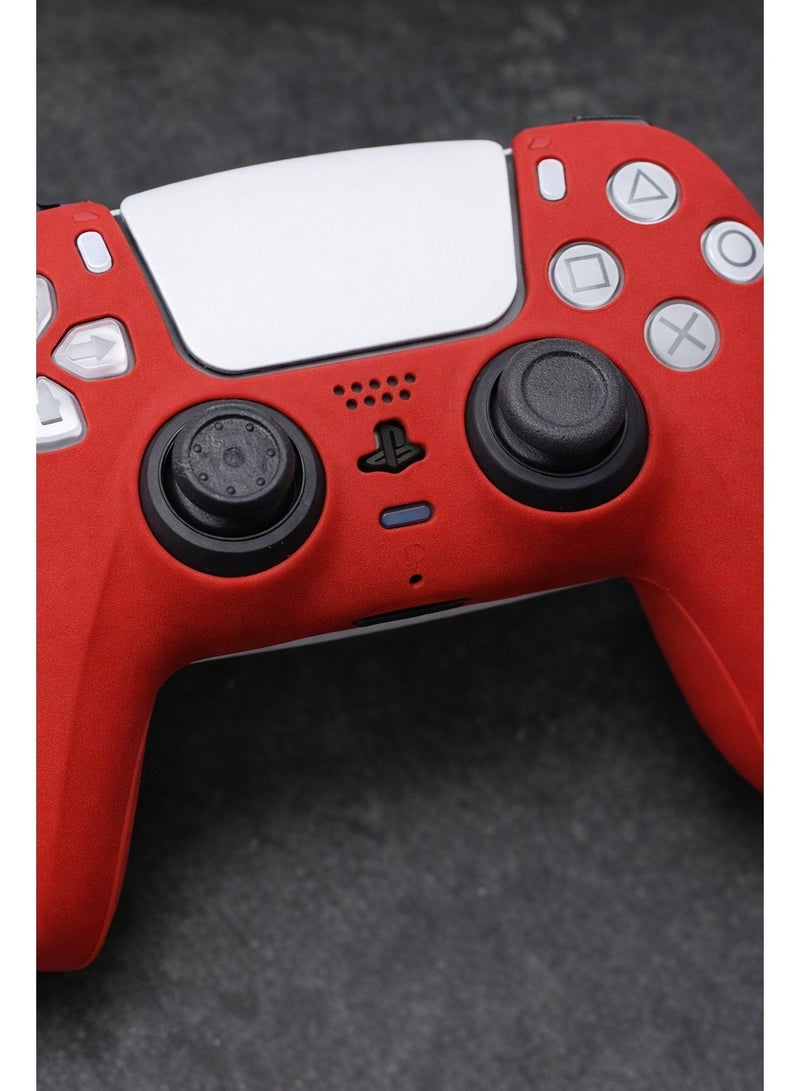 DOBE Silicone Protective Case Kit for PS5 Controller – Red Anti-Slip Cover - Image 4