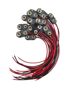Generic 9 V Battery Clip Connector, 20 PCS I-Type 9 Volt Battery Buckle Connector Hard Buckle Plastic Shell, 5.9in 24AWG Copper Wire Lead, 9V Battery Button (I-Type, 20 PCS)  - Image 1