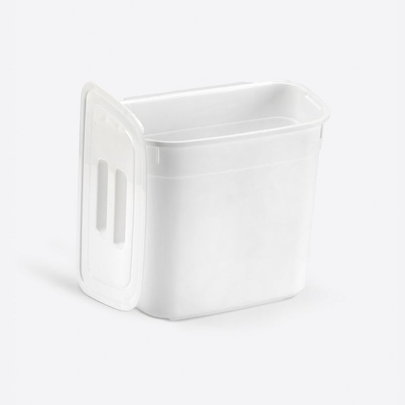 Hanging Kitchen Dustbin Bucket with Lid, 7 Liter Capacity, Space-Saving Waste Bin for Cabinet Doors, Compact Garbage Container,27.8 x 17.8 x 23.3 cm. (White) - Image 3
