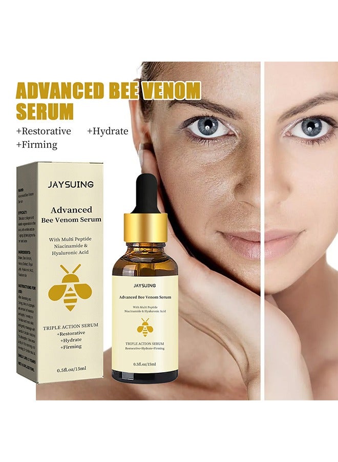 جايسوينغ مصل سم النحل المضاد للنحل ، مصل مضاد للتجاعيد مضاد للشيخوخة مع ببتيد متعدد ، حمض الهيالورونيك ، إصلاح مصل ثلاثي المفعول ، ترطيب بشرة الوجه وشدتها - Image 1