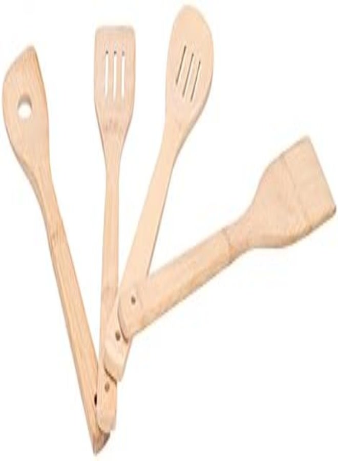 AKDC Spatula Cooking-Tools Set, Natural Bamboo Kitchen Utensil Square Spatula Cooking Utensil 4Pcs/Set Spatula Kitchen Utensil For Home Kitchen - Image 4