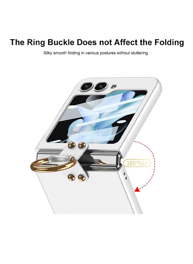 Aookay - Case for Samsung Galaxy Z Flip 5 Case with Ring, Built with Back Small Screen Protector 360° Protective Shockproof Slim Case for Z Flip 5 5G - Image 1