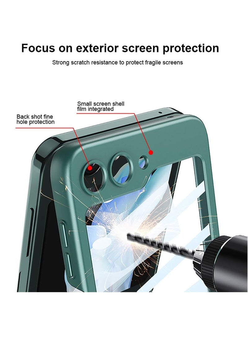Aookay - Case for Samsung Galaxy Z Flip 5 Case with Ring, Built with Back Small Screen Protector 360° Protective Shockproof Slim Case for Z Flip 5 5G - Image 1