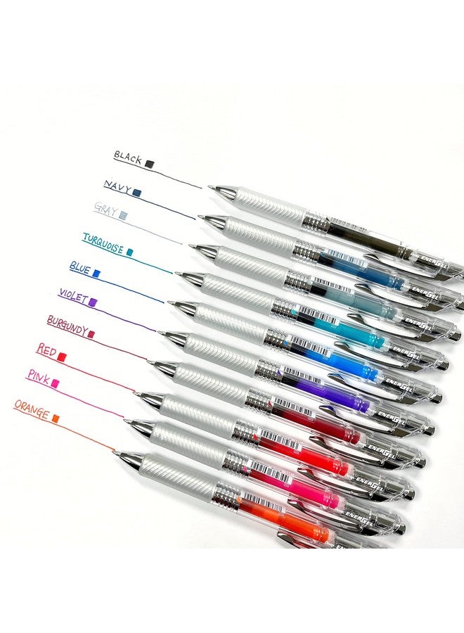 Pentel Energel Ink Ballpoint Pen (Energel Infree), 0.7Mm Ball, 10 Color Set (Bl77Tl-10) - Image 2