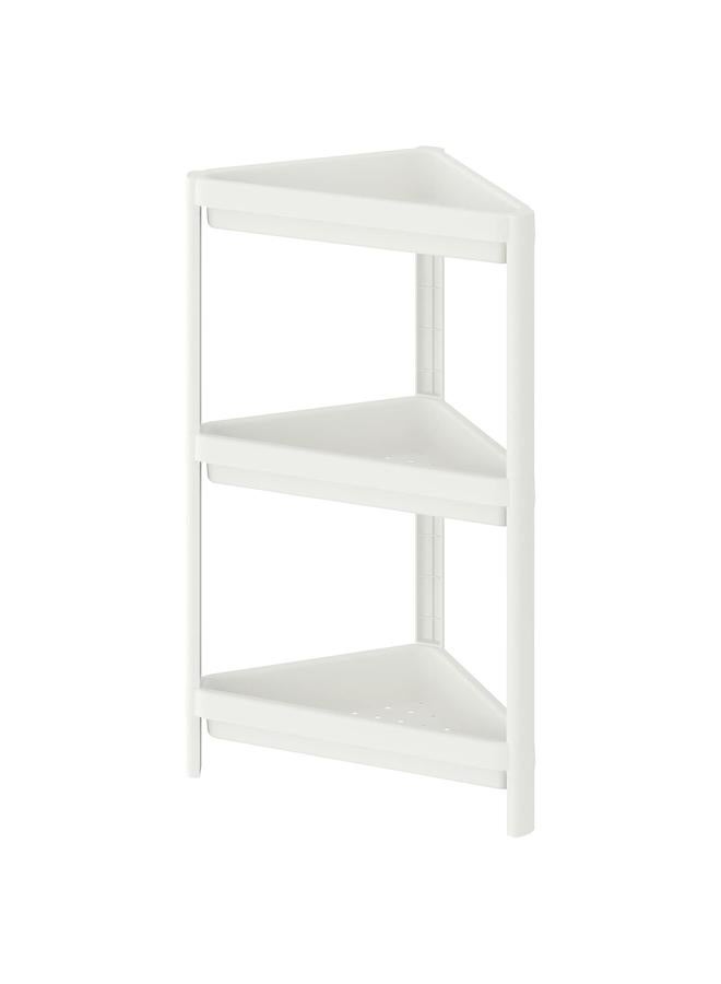 Corner shelf unit, white, 33x33x71 cm  - Image 1