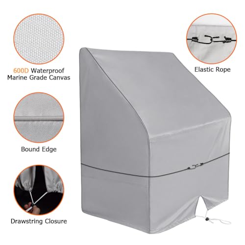 iCOVER Boat Center Console Cover 600D Waterproof Marine Grade for Carolina Skiff, Boston Whaler, Mako, Excel Bay Pro,Wellcraft and Other Brands, 45" H X 40" L X 46" W - Image 2