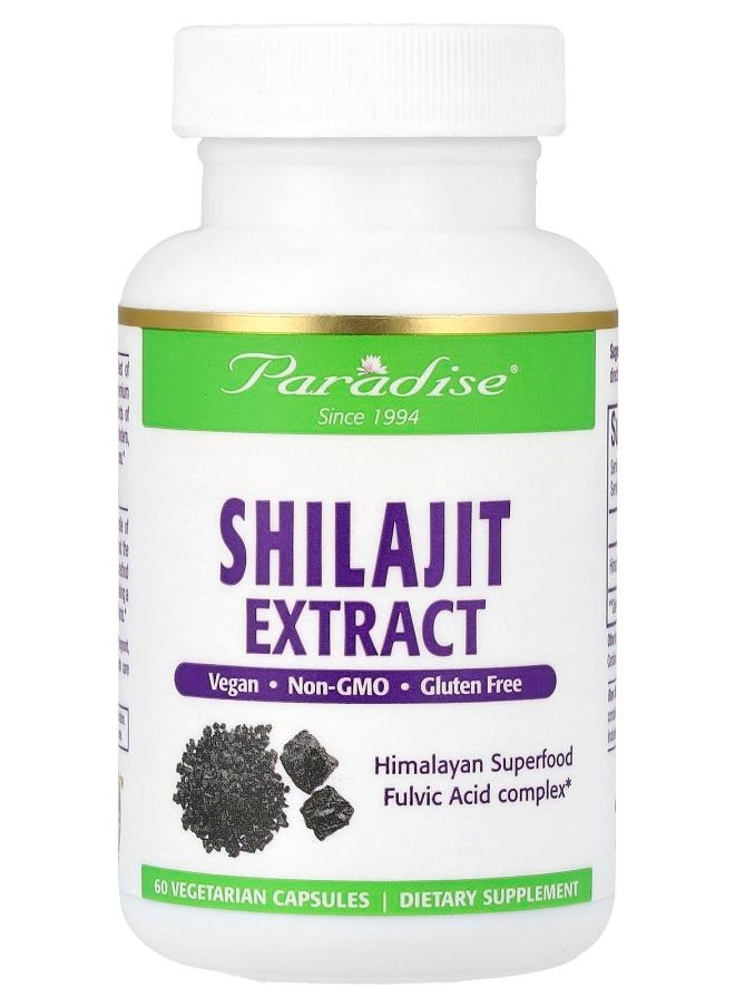 Paradise Herbs - Shilajit Extract 60 Vegetarian Capsules - Image 1