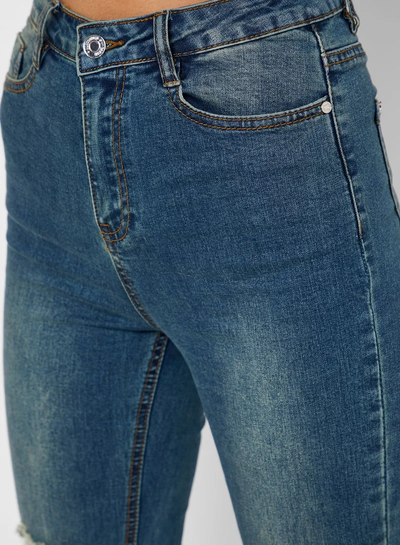 Missguided Sinner High Waist Ripped Jeans
