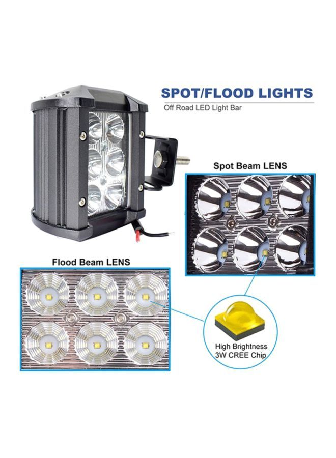 Loquat 2-Piece Led Light Bar 18W 4-Inch Flood Driving Fog - Image 3