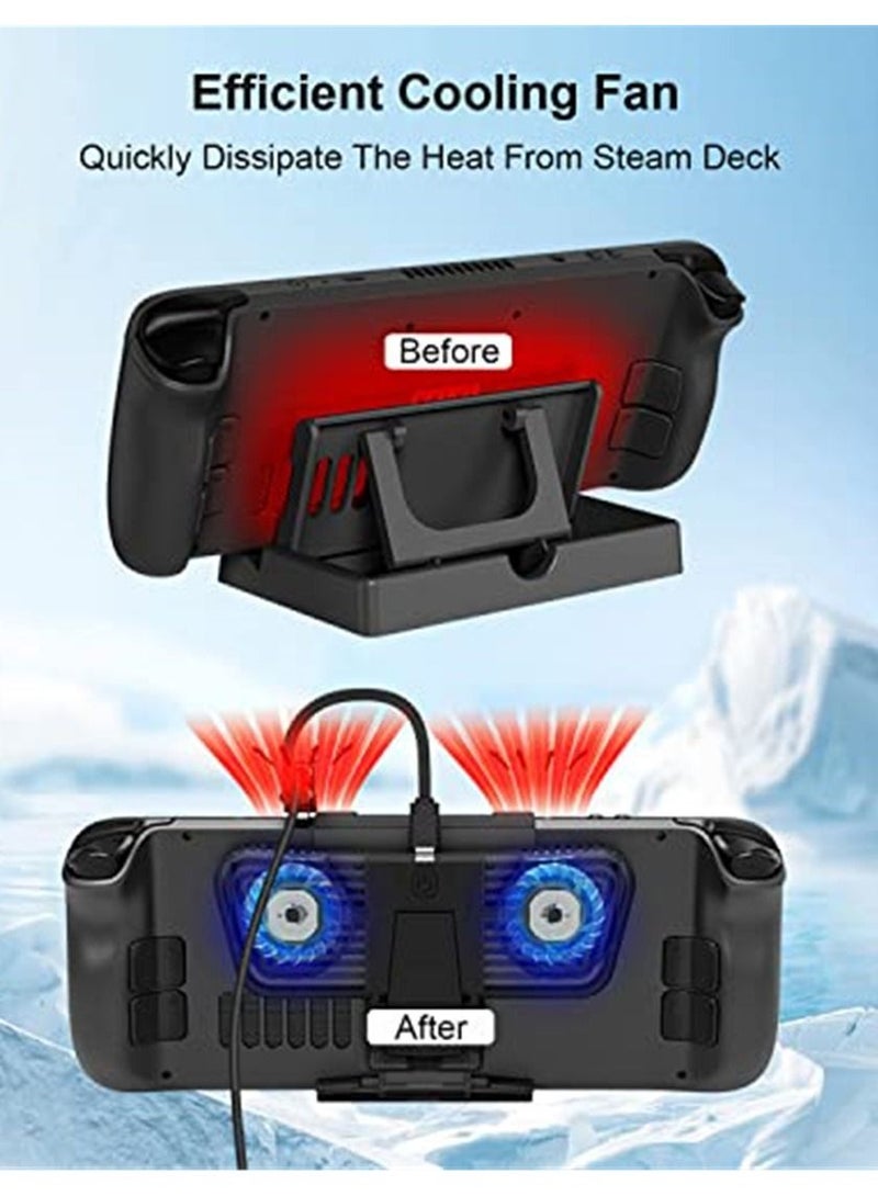 Steam Deck & Nintendo Switch OLED & Rog Ally Cooling Fan Dock with Stand & USB-C Adaptor Steam Deck Cooler USB-C Powered with Adjustable Speed  - Image 3
