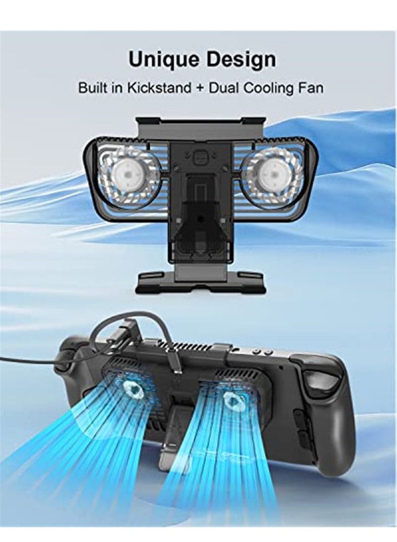 Steam Deck & Nintendo Switch OLED & Rog Ally Cooling Fan Dock with Stand & USB-C Adaptor Steam Deck Cooler USB-C Powered with Adjustable Speed  - Image 2
