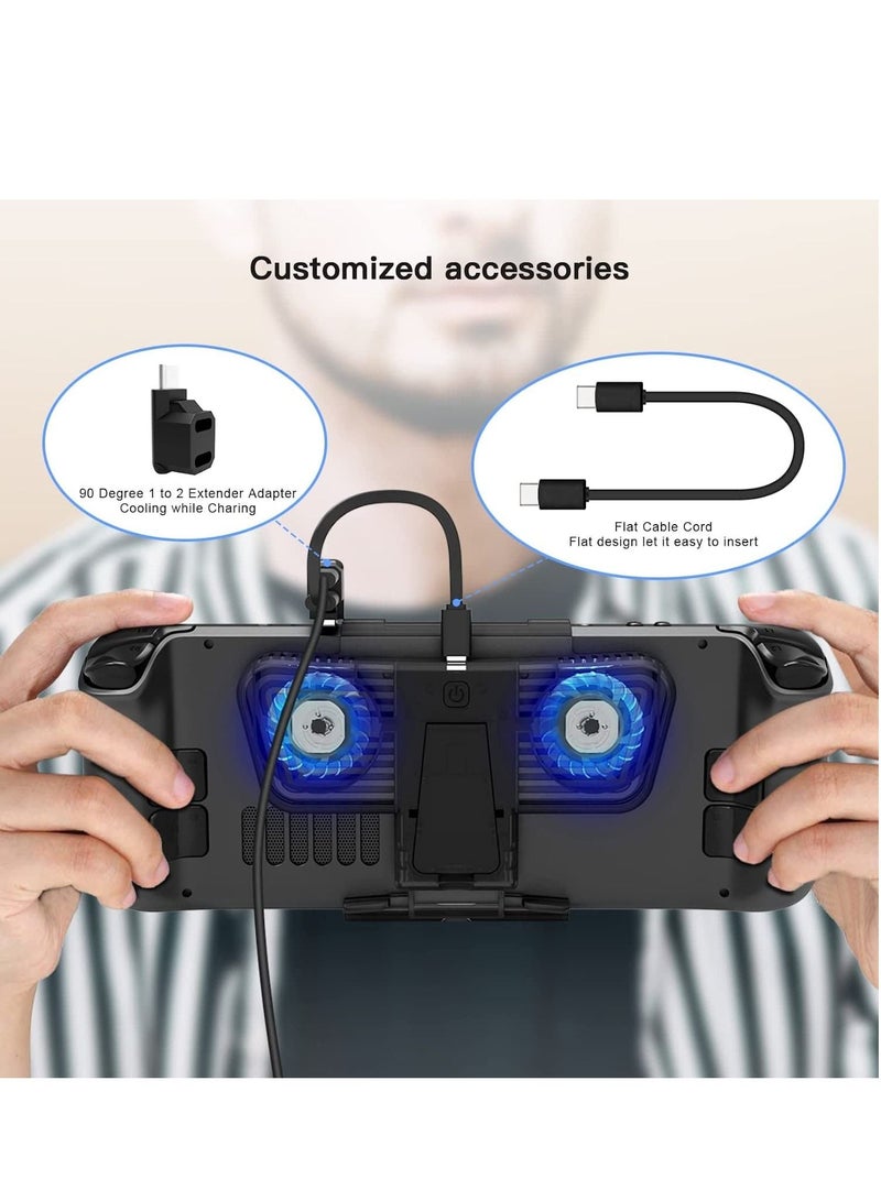 Steam Deck & Nintendo Switch OLED & Rog Ally Cooling Fan Dock with Stand & USB-C Adaptor Steam Deck Cooler USB-C Powered with Adjustable Speed  - Image 5