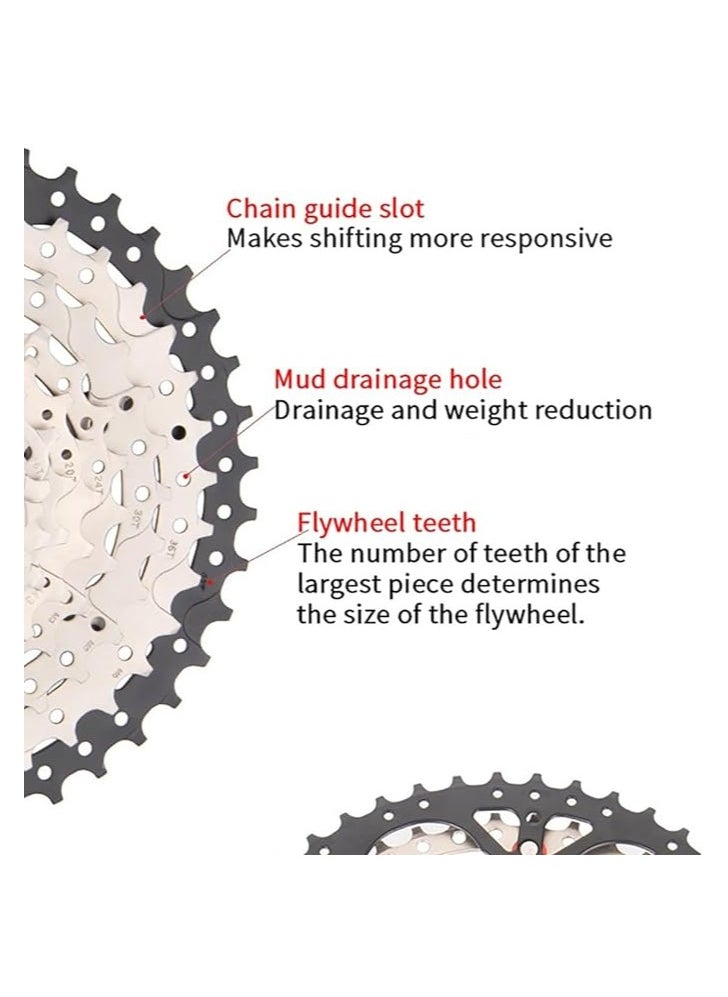 Generic Sunshine Mountain Bike cassette 9 speed, Size 11-50T,Cassette Sprocket Bicycle Cassette Compatible With HG  - Image 2