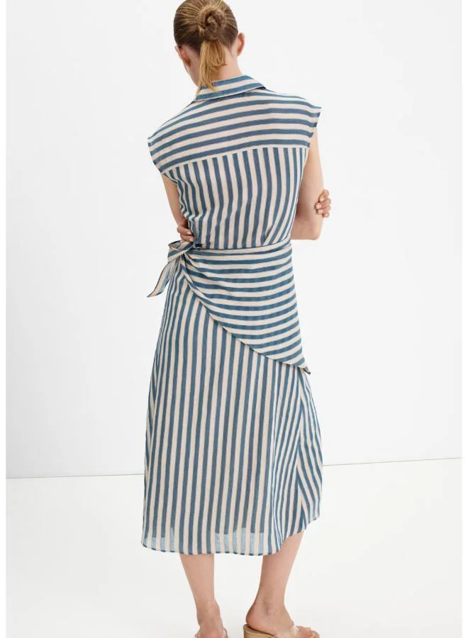 Mango Striped Scarf Shirt Dress