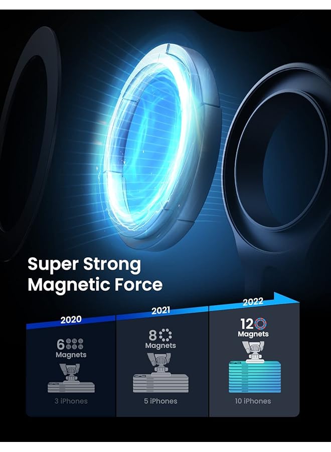 إكسفور متوافق مع حامل ماج سيف للسيارة، حامل هاتف مغناطيسي للسيارة [سهل التركيب] حامل هاتف آيفون للسيارة بدون استخدام اليدين مناسب لهاتف آيفون 13 14 برو ماكس ميني ماج سيف، فضي - Image 5