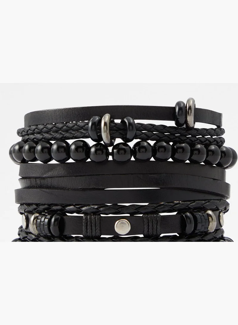 ALDO Multi-Layer Beads & Woven Strap Bracelet