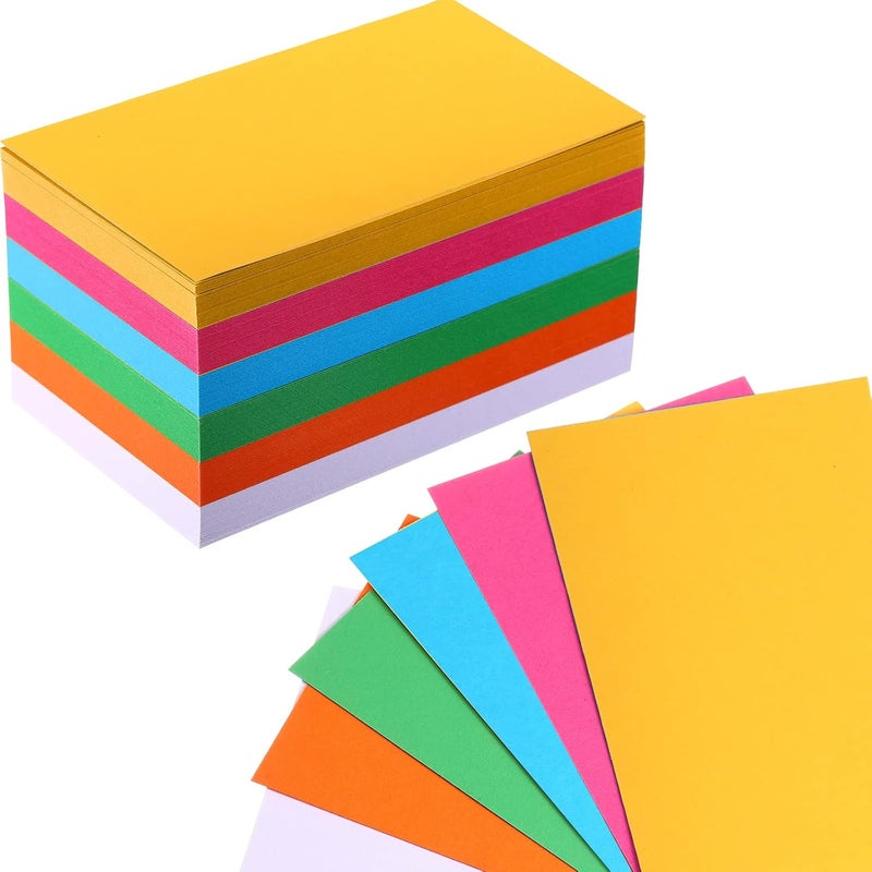 Fainne 300 Pcs Blank Index Cards 180 Gsm Thick Card Stock Assorted Color Neon Blank Flash Cards Colorful Study Notecards for Organizing(3 x 5 Inch,Vivid Colors) - Image 1