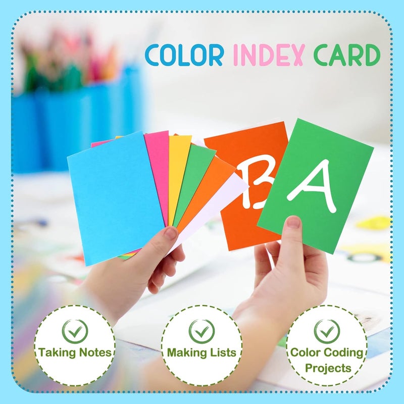 Fainne 300 Pcs Blank Index Cards 180 Gsm Thick Card Stock Assorted Color Neon Blank Flash Cards Colorful Study Notecards for Organizing(3 x 5 Inch,Vivid Colors) - Image 4