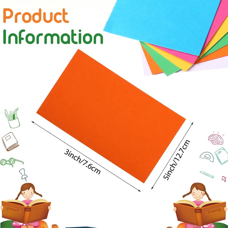Fainne 300 Pcs Blank Index Cards 180 Gsm Thick Card Stock Assorted Color Neon Blank Flash Cards Colorful Study Notecards for Organizing(3 x 5 Inch,Vivid Colors) - Image 2